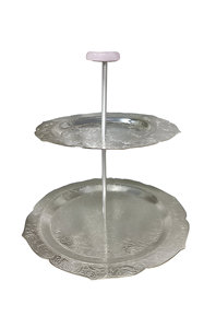 Wedding Silver Metal 2 Tier <b>Cake</b> Stand Dessert <b>Tools</b> Weddings Centerpiece Cupcake Fruit Party <b>Cake</b> <b>Tools</b> - Product Image 6