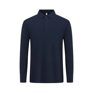 เสื้อโปโลแขนยาวผ้าฝ้ายแท้สำหรับผู้ชาย ชุดทำงานทีมฤดูใบไม้ร่วงฤดูหนาว เสื้อเยาวชน มีหลายสีให้เลือก - Product Image 4