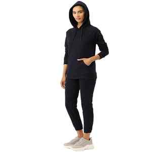 Ensemble de survêtement d'hiver éco-responsable pour femmes sur mesure, taille plus, en polaire, vêtements de rue décontractés, vente en gros - Product Image 2