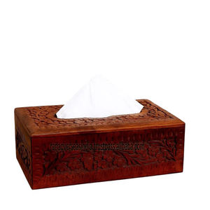 Porta Cajas de Pañuelos de Madera Maciza Pulida Artesanalmente, Ecológico, Elegante y Funcional para Decoración del Hogar, Baño, Dormitorio, Sala de Estar - Product Image 1