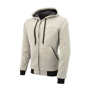 เสื้อฮู้ดผ้าฟลีซคุณภาพสูง น้ำหนักเบา สำหรับผู้ชาย ผลิตจากเคฟลาร์ พิมพ์โลโก้ตามสั่ง ผ้าฝ้าย 100% เสื้อฮู้ดลำลองแบบเรียบ - Product Image 4