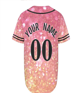 Camiseta de Béisbol Personalizada con Cuello en U, Color Degradado con Lentejuelas, Impresión por Sublimación Total, Malla Transpirable, Ropa Deportiva Unisex para Adultos - Product Image 2