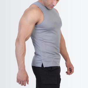 Camiseta sin mangas de alta calidad para hombre, camiseta de poliéster de Color sólido para entrenamiento, correr, excelente calidad con decoración impresa - Product Image 4