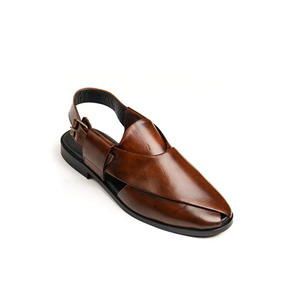 Sandalias Peshawari de cuero para hombre de color marrón brillante para hombre, sandalias con tarifa al por mayor para invierno y verano, las sandalias más vendidas - Product Image 1