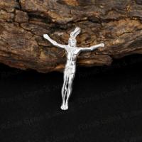 Crucifix catholique en argent sterling plaqué rhodium fait main, croix religieuse de Jésus, pendentif de foi chrétienne, bijoux fins, cadeau