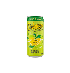 Auténtica limonada espumosa Calypso Apple Oasis sin azúcar, 24 latas de 330 ml, refrescante sabor a manzana, limón y matcha, venta al por mayor. - Product Image 3