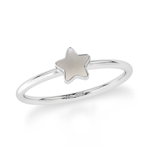 925 argent Sterling empilable anneau lunette réglage nacre forme d'étoile tranche naturelle fantaisie à la mode unisexe - Product Image 1