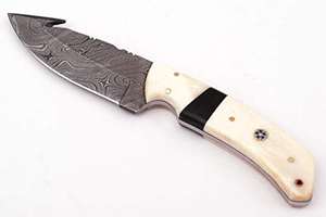 Cuchillo de vaquero hecho a mano, personalizado, DIY, con hoja fija, gancho para deshuesar, mango de madera, afilado como una navaja, funda de cuero, cuchillo industrial - Product Image 4