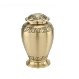 Urne à cendres en laiton antique fabriquée à la main avec texte commémoratif personnalisé, couvercle durable et finition décorative - Product Image 5