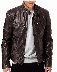 Nouveau best-seller Veste en cuir véritable pour hommes fabriquée en usine Bon marché Veste en cuir pure imperméable à la mode pour l'hiver - Product Image 3