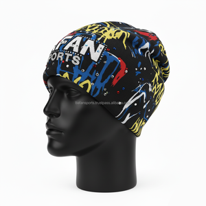 Haute densité 300 GSM acrylique tricot hommes Bonnet motif graphique vibrant Logo personnalisé pressé à la chaleur jacquard Bonnet bonnet - Product Image 5