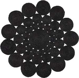 Classique-Moderne Écologique Jute Tissé À La Main Réversible Rond Tapis Ensemble Taille Personnalisée pour Bureau À Domicile Chambre Restaurant Utilisation - Product Image 1