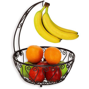 Panier à fruits design vintage pour rangement dans la cuisine, support banane en fil métallique de qualité deluxe pour accessoires de cuisine au meilleur prix - Product Image 1