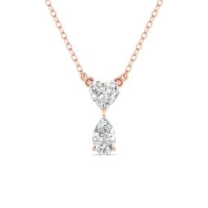Colgante de cadena con diamante de corte corazón de lujo de 5.01 quilates, color F, claridad VS, diamante cultivado en laboratorio en oro de 14 quilates para fiestas de compromiso. - Product Image 3