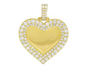 Nouveau joli pendentif photo Hip Hop en forme de coeur pour unisexe fabriqué en diamants Moissanite taille ronde en argent 925 - Product Image 1