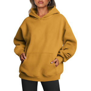 Sweat-shirt d'hiver pour femme en coton 100% tricoté ample avec logo frontal personnalisé, respirant, anti-froissement et séchage rapide - Product Image 1