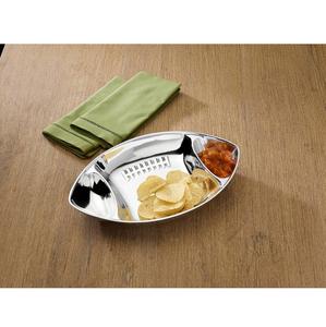 Golden Leaf Shaped Metal Chip and Dip <b>Platter</b> with Floral Bowl Perfect for Serving Snacks Home Decor Party Tableware and Gifting - Product Image 4