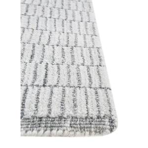 Tapis en laine faits main Contour Ivory, grande surface, 9x12, rectangulaires, style classique, couleur unie, viscose, tissés à la main, pour la maison et les couloirs - Product Image 4