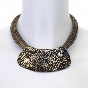 Forme Ovale Femme Look attrayant Métal et Coton De Luxe À La Main En Métal Moulé Fantaisie Collier Fantaisie Cadeau De Mariage X Mas - Product Image 4