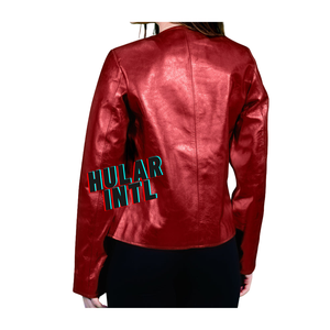 Nueva Chaqueta de Cuero para Motociclista, Doble Botonadura, Acolchada, Invierno, Negra, con Cierre, Tallas Grandes, Venta al Por Mayor - Product Image 6