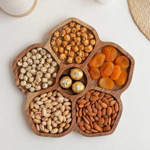 Eco-Friendly Flower-Shaped Mango Wood Handmade Food Grade <b>Spice</b> <b>Tray</b> Polished for Party-Ready Look - Product Image 2