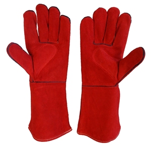 ถุงมือเชื่อมหนังวัวสำหรับงานหนัก14นิ้วถุงมือนิรภัยทนความร้อนสำหรับงานเชื่อม - Product Image 2