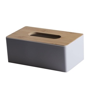 Cubierta de caja de pañuelos de madera gris, soporte de pañuelos de madera rústico hecho a mano para decoración de hogar, oficina, baño y sala de estar - Product Image 1