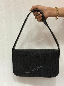 Beaded Dog Motif Shoulder Bag Indian Fully Handcrafted Premium Seed Bead Embroidery Elegant Women Evening <b>Handbag</b> Artisan Purse - Product Image 5