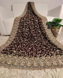 Fulpari Made New Xu Hướng Tốt Chất Lượng Hàng Đầu Nặng Phong Cách Thiết Kế Saree Ấn Độ Phong Cách Phụ Nữ Dân tộc Và Đảng Ware Crape Saree