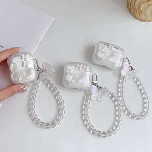 Chaîne de luxe 3D en forme de papillon mignon pour écouteurs intra-auriculaires et 2 supports en plastique durable, 3 options de couleur - Product Image 3