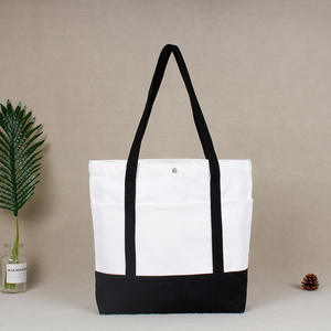 Prix de gros Sacs fourre-tout en toile à rayures personnalisés avec fermeture à lacets et logo imprimé personnalisé pour les femmes - Product Image 3