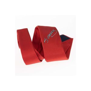 Corbata tejida hecha a mano firmada Mustafa Kemal Atatürk roja y blanca - Product Image 1