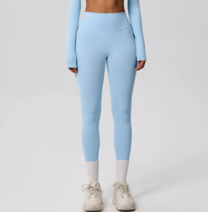 Mallas de Yoga de cintura alta personalizadas para mujer, mallas con bolsillos, de punto, transpirables, de secado rápido, para gimnasio, Fitness, entrenamiento - Product Image 6