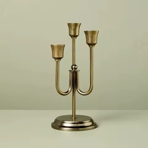 Candelabro de cabeza de ciervo de Metal, mesa, acabado plateado antiguo, sala de estar, comedor, mesa, escaparate, decoración - Product Image 4