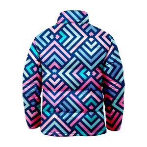 Stylish Unisex Fashion Sublimation Puffer <b>Jacket</b> Wind-Resistant Polyester Insulated with Hooded Collar Outerwear for Men - Product Image 2