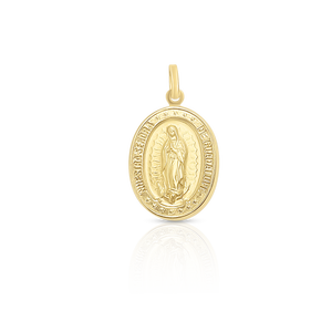 Medallas Religiosas de Oro Sólido de 9K (Nuestra Señora de Guadalupe) (Disponibles en 10K, 14K, 18K) Para Mujeres, Niños y Niñas, Hechas en España - Product Image 1