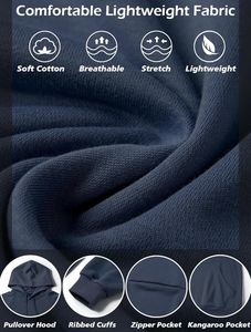 Sweat à capuche de base en coton/polyester pour hommes, Streetwear, graphique personnalisé, décontracté, impression numérique, résistance à l'usure, col à capuche sans ficelles - Product Image 6