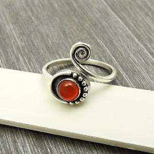 Piedra preciosa cornalina natural Plata de Ley 925 aspecto antiguo anillo impresionante para mujer niñas joyería hecha a mano proveedores al por mayor - Product Image 2