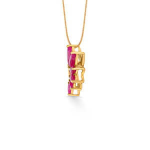Collar con Colgante de Flor Chapado en Rodio Oro Rosa con Acentos de Circonita, Perla y Diamante - Product Image 3