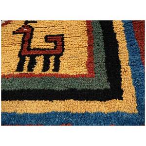 Alfombras de Lana Anudadas a Mano Nuray, Diseño Abstracto con Estampado Animal en Rojo y Naranja para el Hogar, Pasillo, Sala de Estar-Pae-4781 Tamaño 9x12 para Adolescentes - Product Image 3