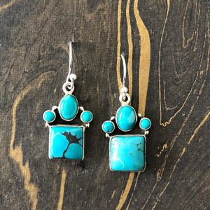 ต่างหูแฟชั่นสีเทอร์ควอยซ์ 5.6 กรัม หรูหราและมีสไตล์ - Product Image 1