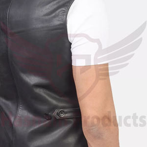 Produits Hasnain Gilet de moto d'hiver décontracté pour hommes doublure en cuir et polyester respirant tissu en toile personnalisable nouveau design - Product Image 6