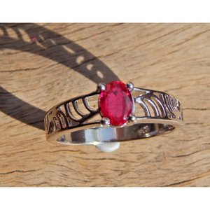 Bague en argent sterling 925 faite à la main avec pierre précieuse rubis naturel bijoux en platine cadeau parfait pour petite amie R0297-GS - Product Image 2