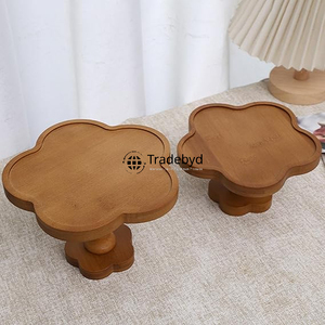 Soporte de pastel de madera natural para postre elegante que sirve Decoración de cocina rústica para el hogar y mesa de comedor moderna estilo Tradebyd - Product Image 2