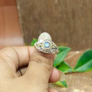 Bague en argent sterling 925 avec pierre précieuse labradorite naturelle, faite à la main, pour femmes et hommes, cadeau de Noël - Product Image 3