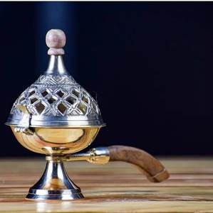 Decoración árabe Bakhoor soporte de incienso regulador Metal Oud incensario Oudh quemador de incienso de carbón regalo de la India - Product Image 3