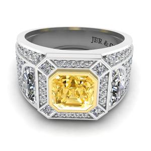 Bague de mariage Cadillac en argent 925 avec diamant rayonnant de couleur jaune élégante pour femmes bague de fiançailles de luxe au meilleur prix - Product Image 4