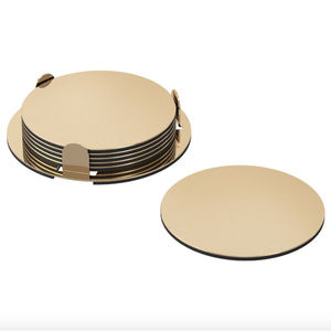 Sous-verres en métal finition or antique, forme ronde, articles de cuisine, sous-verres pour servir le thé et le café, personnalisés, faits à la main - Product Image 2