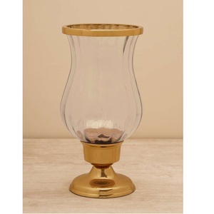 Nouveau Style métal or ouragans bougeoir avec verre transparent pour la maison et l'éclairage de noël décor porte-ouragans - Product Image 2