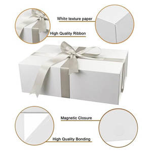 Grande boîte cadeau avec couvercle, 14 "x 9" x 4.5 "Boîte cadeau magnétique avec ruban, cartes et enveloppes pour cadeaux, idéale pour mariage - Product Image 3